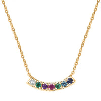 D'Joy Multi Gemstone, Lab Grown Diamond (I1) Necklace (18 Inches) in 18K Vermeil YG Over Sterling Silver 0.90 ctw