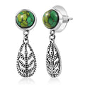 D'Joy Passport to Israel Artisan Crafted Green Howlite 4.25 ctw Earrings in Sterling Silver - Sticky add to cart bar