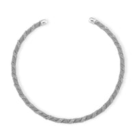 Twisted Texture Necklace in Silvertone 16 Inches