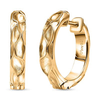 D'Joy Sand Texture Hoop Earrings in 18K Vermeil Yellow Gold Over Sterling Silver 6.05 Grams