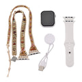 S9 Multi Functional Smart Watch with White Silicone and 3-Row Jasper Strap - Sticky add to cart bar