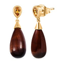 EverTrue Red Tiger Eye and Brazilan Citrine 28.40 ctw Earrings in 18K YG Plated and ION Plated YG Stainless Steel - Sticky add to cart bar