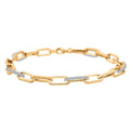 Luxuriant Lab Grown Diamond G-H SI 1.00 ctw Paper Clip Chain Bracelet in 18K Vermeil Yellow Gold Over Sterling Silver (6.50 In) - Sticky add to cart bar