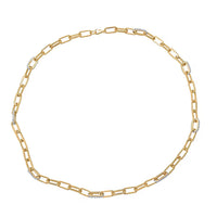 Luxuriant Lab Grown Diamond G-H SI 2.10 ctw Paper Clip Chain Necklace in 18K Vermeil Yellow Gold Over Sterling Silver 18 Inches