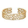 D'Joy Vine and Leaf Cuff Bracelet in 18K Vermeil Yellow Gold Over Sterling Silver (7.25 In) 34.50 Grams - Sticky add to cart bar