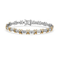 D'Joy 18K Vermeil YG and Rhodium Over Sterling Silver XOXO Bracelet (6.50 In) (12.25 g) - Sticky add to cart bar