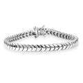 D'Joy Herringbone Linking Bracelet in Rhodium Over Sterling Silver (7.25 In) 14.70 Grams - Sticky add to cart bar