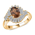 D'Joy Golden Turkizite, Moissanite Ring in 18K Vermeil YG Over Sterling Silver (Size 6.0) 2.60 ctw - Sticky add to cart bar