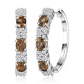 D'Joy Golden Turkizite and Moissanite 3.30 ctw Earrings in Rhodium Over Sterling Silver - Sticky add to cart bar
