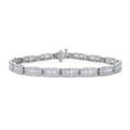 Luxuriant Lab Grown Diamond G-H SI 4.00 ctw Bracelet in Rhodium Over Sterling Silver (7.25 In) - Sticky add to cart bar
