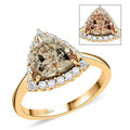 Certified & Appraised Luxoro AAA Turkizite and G-H I2 Diamond 3.50 ctw Ring in 10K Yellow Gold (Size 6.0) - Sticky add to cart bar
