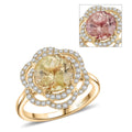 Certified & Appraised Luxoro Hanabi Cut AAA Turkizite and G-H I2 Diamond 3.50 ctw Ring in 10K Yellow Gold (Size 10.0) - Sticky add to cart bar