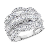 Luxuriant Lab Grown Diamond G-H SI 3.00 ctw Ring in Rhodium Over Sterling Silver