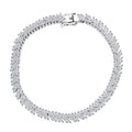 Luxuriant Lab Grown Diamond G-H SI 4.25 ctw Chevron Bracelet in Rhodium Over Sterling Silver (7.25 In) - Sticky add to cart bar