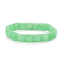Green Aventurine 125.00 ctw Square Block Stretch Bracelet - Sticky add to cart bar
