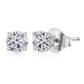 Luxuriant Lab Grown Diamond G-H SI 1.00 ctw Solitaire Stud Earrings in Rhodium Over Sterling Silver - Sticky add to cart bar