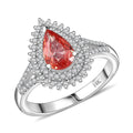 Luxoro 14K White Gold AAA Padparadscha Sapphire, Diamond (I2) Ring (Size 6.0) 1.80 ctw - Sticky add to cart bar