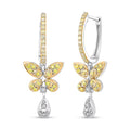 Luxuriant Lab Grown Yellow Diamond (IR) and Lab Grown Diamond VS 0.50 ctw Butterfly Earrings in Rhodium Over Sterling Silver - Sticky add to cart bar