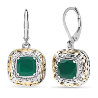 EverTrue Verde Onyx Earrings in 18K YG Plated and Platinum Bond 4.60 ctw
