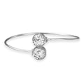 D'Joy Filigree Orb Open Bangle Bracelet in Rhodium Over Sterling Silver (7.25 in) 6.90 Grams - Sticky add to cart bar