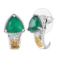 EverTrue Verde Onyx, White Zircon Earrings in 18K YG Plated and Platinum Bond 3.00 ctw - Sticky add to cart bar