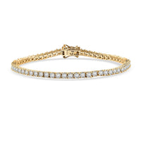 D'Joy Moissanite 4.90 ctw Bracelet in 18K Vermeil Yellow Gold Over Sterling Silver (6.50 In)