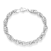 D'Joy Round Link Chain Bracelet in Sterling Silver (7.25 In) 7.65 Grams
