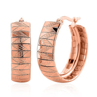 Omega Chain Hoop Earrings in ION Plated RG Stainless Steel