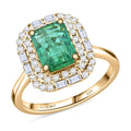 Certified & Appraised Luxoro AAA Kagem Zambian Emerald and I2 Diamond 2.20 ctw Ring in 10K Yellow Gold (Size 10.0) - Sticky add to cart bar