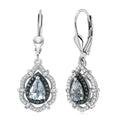 D'Joy Premium Mangoro Aquamarine, Blue Diamond (IR) and Diamond (0.54 cts) Earrings in Rhodium Over Sterling Silver 1.65 ctw - Sticky add to cart bar