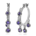 EverTrue Simulated Blue Diamond Hoop Earrings in Stainless Steel 7.75 ctw - Sticky add to cart bar