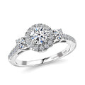 TLV Luxuriant Lab Grown Diamond (G-H, SI) Ring in Rhodium Over Sterling Silver (Size 10.0) 1.10 ctw - Sticky add to cart bar