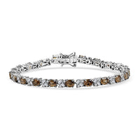 D'Joy Golden Turkizite, Moissanite Bracelet in Rhodium Over Sterling Silver (7.25 In) 9.30 ctw