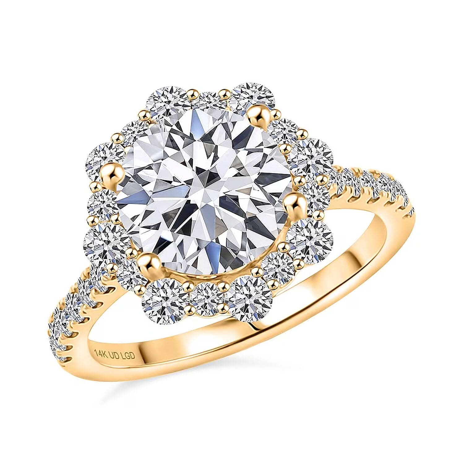 Luxuriant Lab Grown Diamond VS2 3.50 ctw Ring in 14K Yellow Gold (Size 10.0)