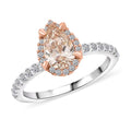 Luxuriant Lab Grown Pink Diamond (IR) and Lab Grown Diamond VS 1.50 ctw Ring in 14K White and Rose Gold (Size 10.0) - Sticky add to cart bar