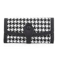Houndstooth Pattern Faux Leather Wallet with Flip Button - Sticky add to cart bar