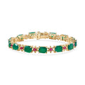 EverTrue Verde Onyx, Synthetic Ruby Bracelet in 18K YG Plated (7.25 In) 19.20 ctw - Sticky add to cart bar