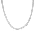 Italian Herringbone Necklace in Rhodium Over Sterling Silver 5.80 Grams 18 Inches - Sticky add to cart bar
