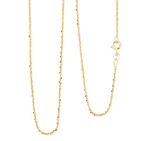 Italian 1.4mm Rock Chain Necklace in 14K YG Over Sterling Silver 2.24 Grams 20 Inches