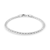Italian Diamond Cut ICE Round Chain 2 Row Bracelet in Rhodium Over Sterling Silver (7.00 In) 5.50 Grams