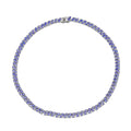 D'Joy Tanzanite and White Zircon 26.35 ctw Royal Cascade Necklace in Rhodium Over Sterling Silver 18 Inches - Sticky add to cart bar