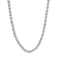 D'Joy Moissanite 15.10 ctw XOXO Necklace in Rhodium Over Sterling Silver 18 Inches