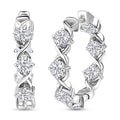 D'Joy Moissanite 6.65 ctw XOXO Hoop Earrings in Rhodium Over Sterling Silver - Sticky add to cart bar