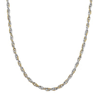 Link Chain Necklace in ION Plated YG and Stainless Steel 20-22 Inches