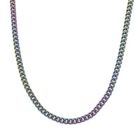 Curb Chain Necklace in ION Plated Mystic Stainless Steel 20-22 Inches