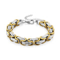 Byzantine Chain Bracelet (7.5-9.5In) in ION Plated YG and Stainless Steel - Sticky add to cart bar
