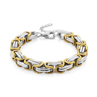Byzantine Chain Bracelet (7.5-9.5In) in ION Plated YG and Stainless Steel