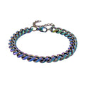 Curb Bracelet (7.5-9In) in ION Plated Mystic Stainless Steel - Sticky add to cart bar