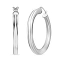 Italian Round Hoop Earrings in Sterling Silver 7.81 Grams - Sticky add to cart bar