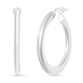 Italian Wide Round Flat Hoop Earrings in Sterling Silver 3.63 Grams - Sticky add to cart bar